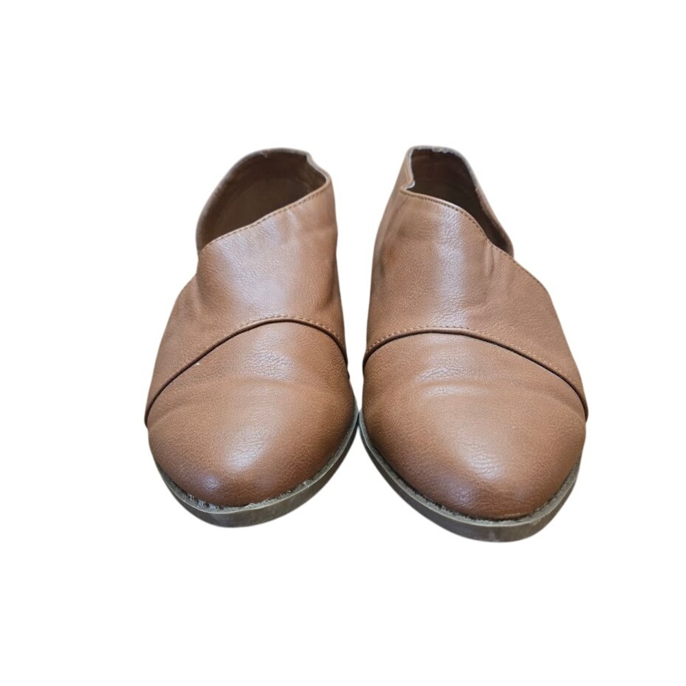 Serra Mules D'Orsay Flats Slip On Casual Shoes Tan Brown Size 7
